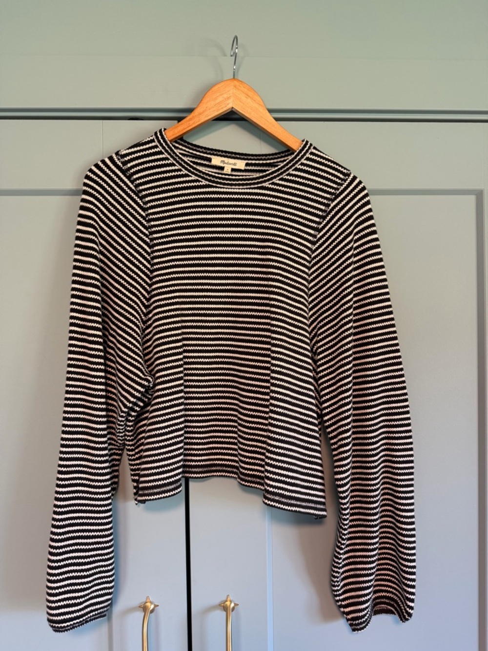 Madewell crop balloon sleeve shirt